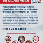 Pesquisadores do INCT Klimapolis foram convidados a participar do III Simpósio Brasileiro de Biometeorologia Humana (SBBH)